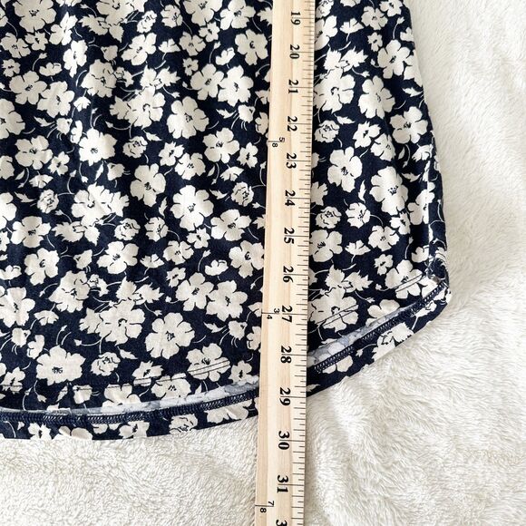 Lauren Ralph Lauren Blouse Women’s 1X Floral Peasant Navy Blue Top 3/4 Sleeve - Picture 8 of 8